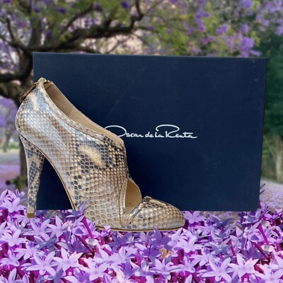 New Oscar de la Renta Python Shoe Boots Size 38.5 - 8.5