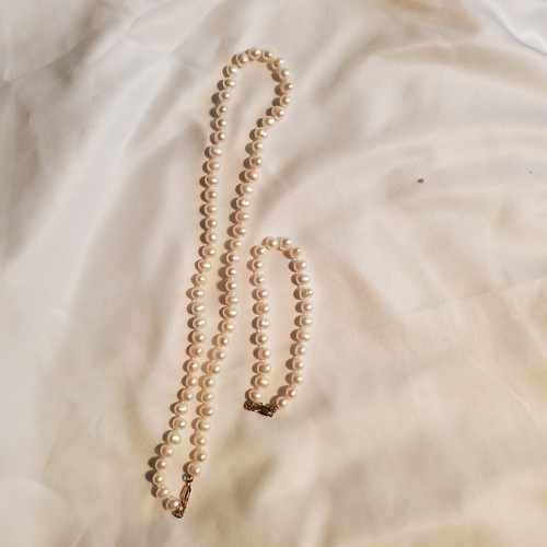 SPLENDIDO set collana e bracciale 7" perle abbinate antiche autentiche 34 grammi - Foto 3 di 9