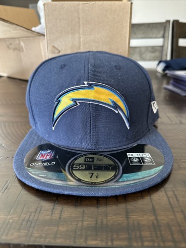 New Era 59Fifty Official NFL Football Los Angeles Chargers Fitted Flatbrim Hat - Afbeelding 1 van 2