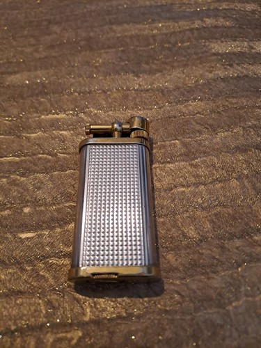DUNHILL UNIQUE Lighter Gold and Silver plated Hobnail Made in England Box &Cert - Picture 7 of 15