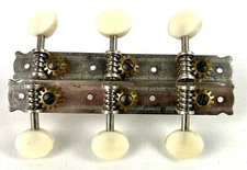 Vintage engraved slotted peghead 3-on-a-plank Tuning Gears for Harmony, etc.