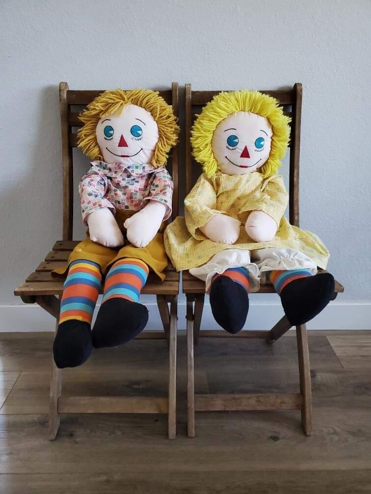 Raggedy Ann ＆Andy 大きなペア人形　身長約50㎝　即購入OK！ Raggedy Ann ＆Andy 大きなペア人形 身長約50㎝ 即購入OK！
