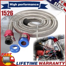 38 Hose 3ft. Stainless Steel Braided Fuel Line Kit 1526 New Wpith Clamps An6