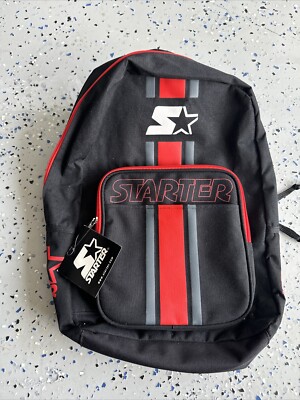 Vintage 90's STARTER Backpack Red & Black School Gym Sports Bag | eBay