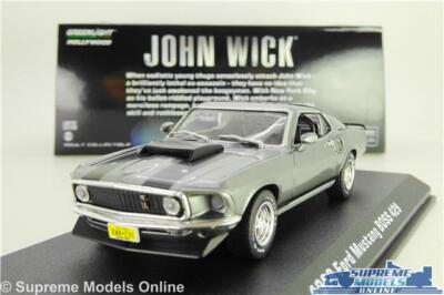 JOHN WICK FORD MUSTANG BOSS MODEL CAR 1969 GREY 1:43 SCALE