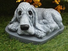 Bloodhound Dog Concrete Statue Home Garden Pet Loss memorial Stone Made In USA