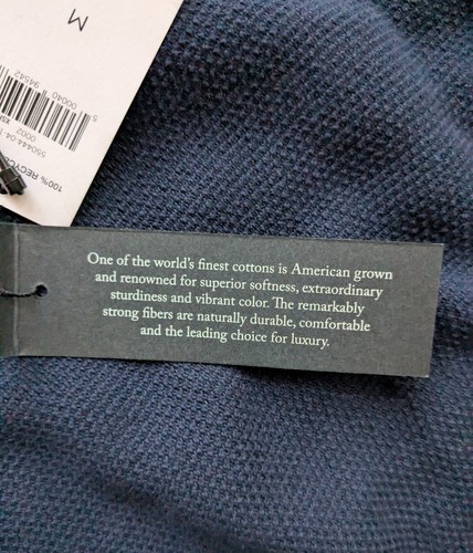 NWT Banana Republic 100% Supima Cotton Men's Navy Crewneck Sweater Size Large - Picture 3 of 4