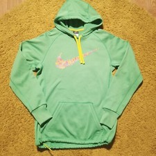 Nike Therma Fit Hoodie Sz S Green Just Do It Swoosh Hooded Sweatshirt Jogging