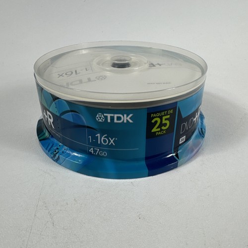New TDK DVD+R 25pk RW 16x 4.7 GB Discs Brand New Sealed