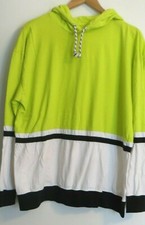 Arizona Hoodie Shirt Womens Large Neon Yellow-Green White Black Stains Flaw