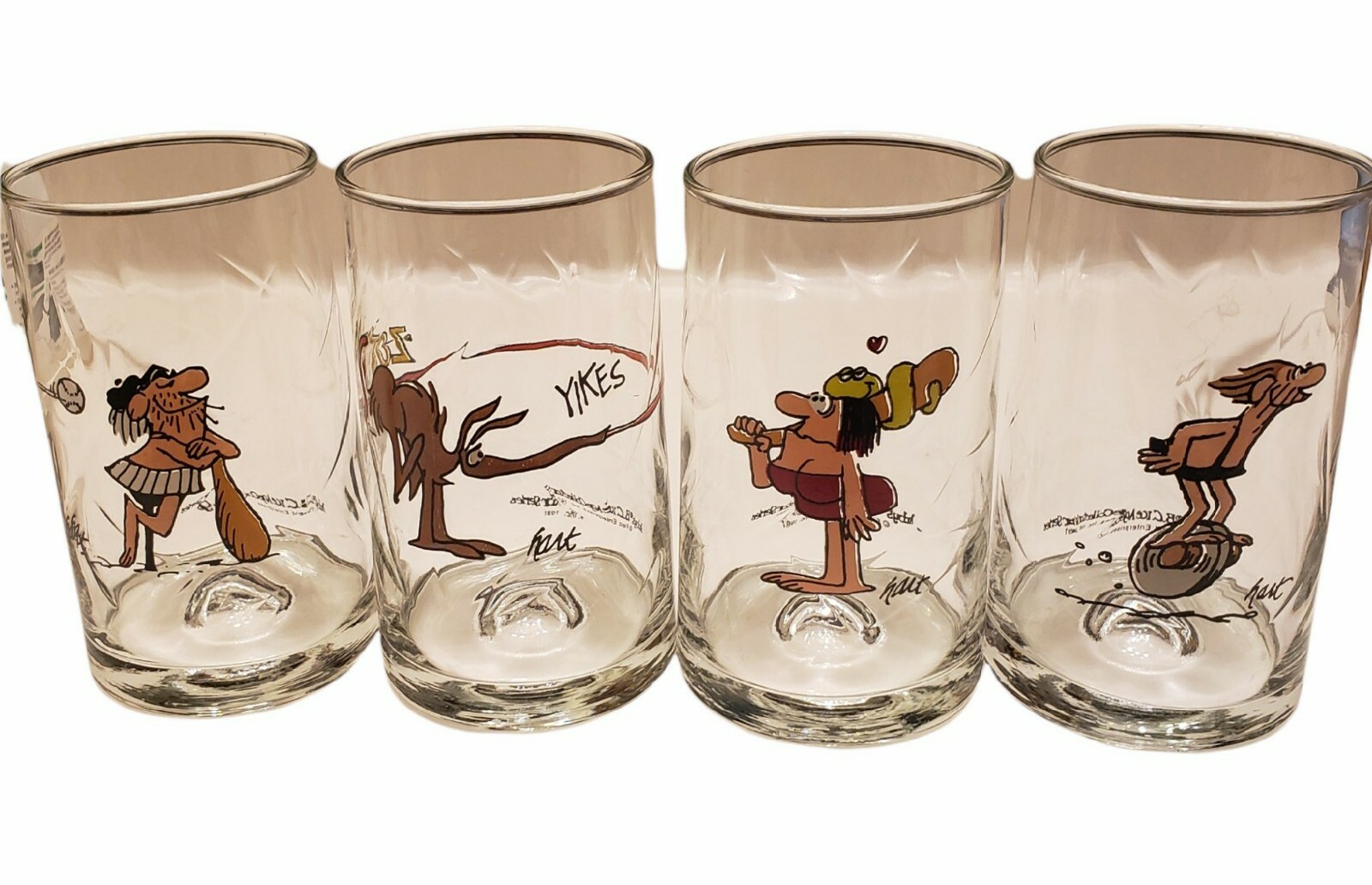 Set of 4 Vintage Arby's B.C. Ice Age Collector Series Glasses 1981 | eBay