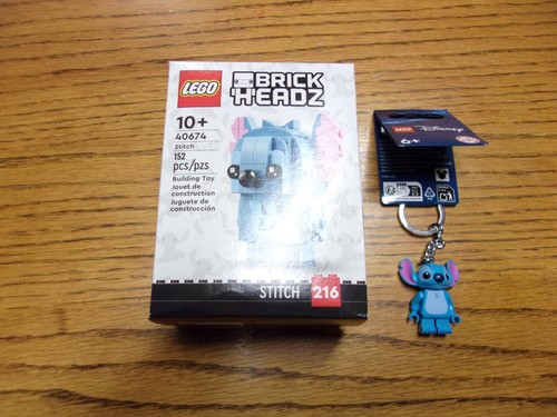 In Hand Neu 2024 Lego 40674 Stitch Brick Headz & Schlüsselanhänger Set