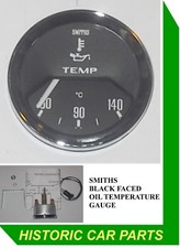 SMITHS OIL TEMPERATURE GAUGE - 50-140 Centigrade Black FACE - "OIL Temp"