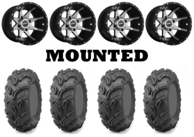 Kit 4 Maxxis Zilla Tires 27x9-12 on Sedona Storm Machined Wheels 1KXP