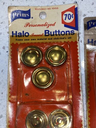 2 Pack Lot Vintage 7/8” Button Covers Halo Insert Prims Cover Your Own Fabric - Picture 5 of 7