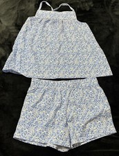 Carter  s Girl  s Blue Floral 7/7A Pajamas