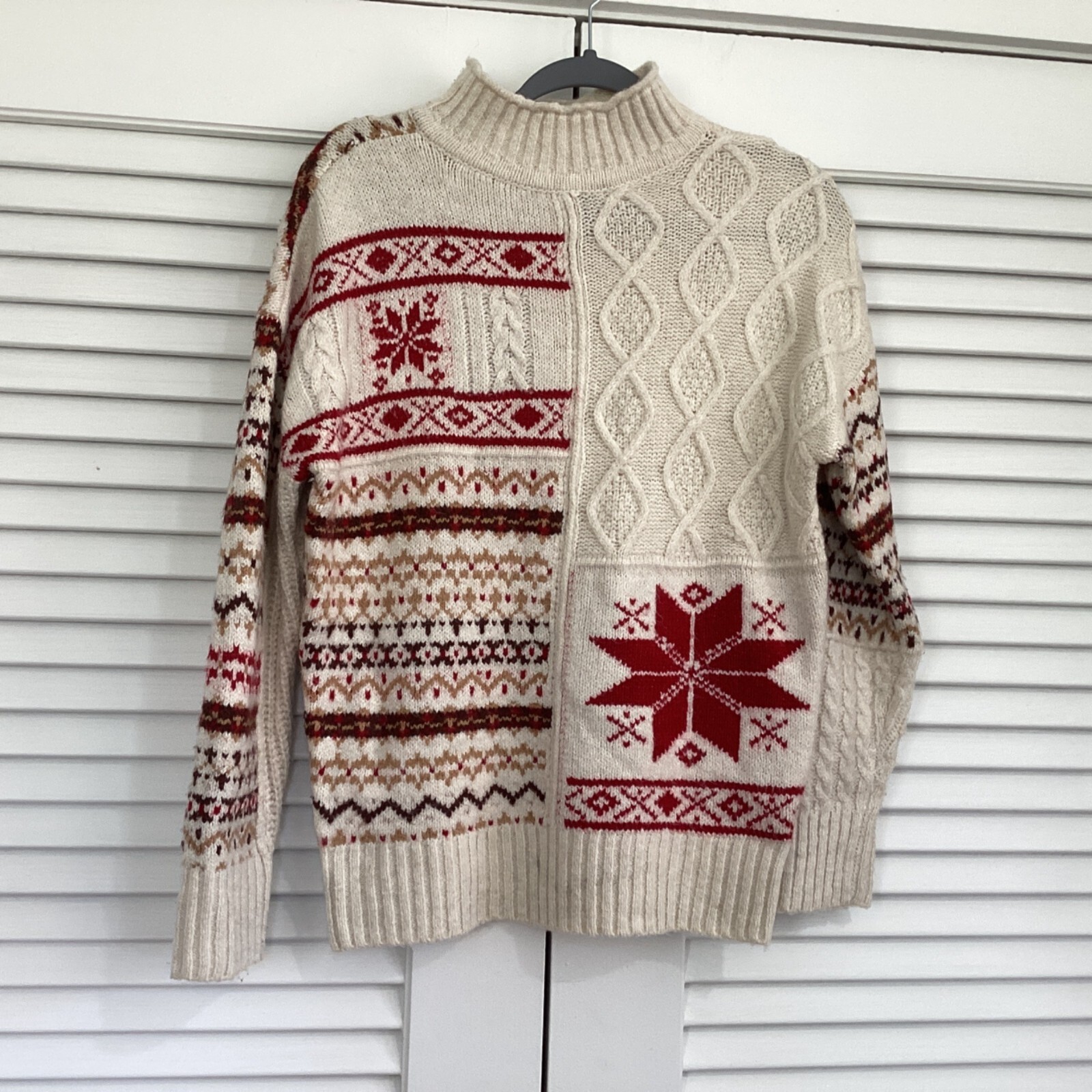 American Eagle Nordic multi-pattern Sweater size … - image 13