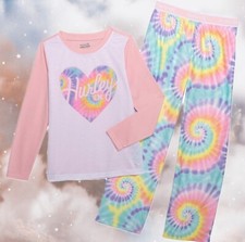 Hurley Girls Surf Apparel Tie Dye Heart Pajama Sleepwear Set