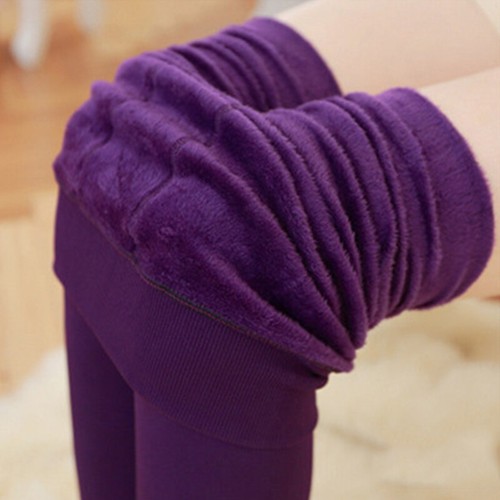 Women Winter Black Thick Warm Soft Fleece Lined Thermal Stretchy Leggings Pants - Picture 13 of 20