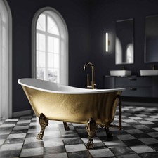 Freistehende Badewanne Acryl Nostalgie Retro 175cm PARIS PREMIUM Gold