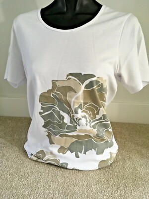 Emreco Ladies Floral Pattern 100% Cotton  T Shirt - Style 5400 - BNWT