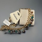 Dauplaise Gold Tone  Acrylic Beads Iridescent Teal Plum Orange Necklace 20” — photo 1