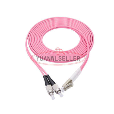 ONE LC UPC to FC UPC Duplex OM4 Multimode 3.0mm Fiber Optic Patch Cord Cable 10M