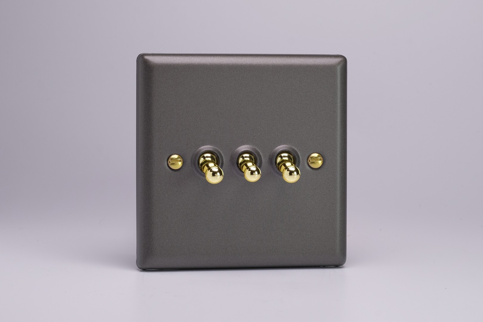 Varilight XYT3V.SL Vogue Slate 3 Gang 10A 1 or 2 Way Toggle Light Switch