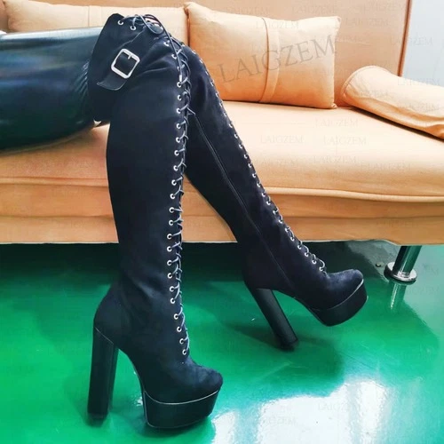 Wide calf block heel boots sale