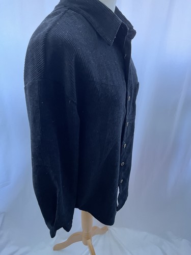 Shein Women's Black Corduroy Long Sleeve Shirt Size M - Picture 4 of 12