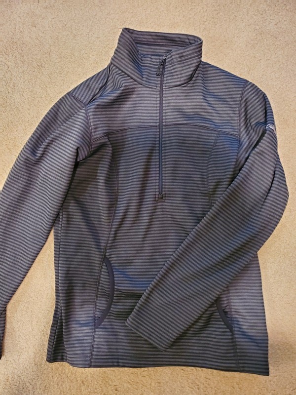 Columbia Gray & Black Light Weight Fleece Lined Jacket Ladies Size Medium 
