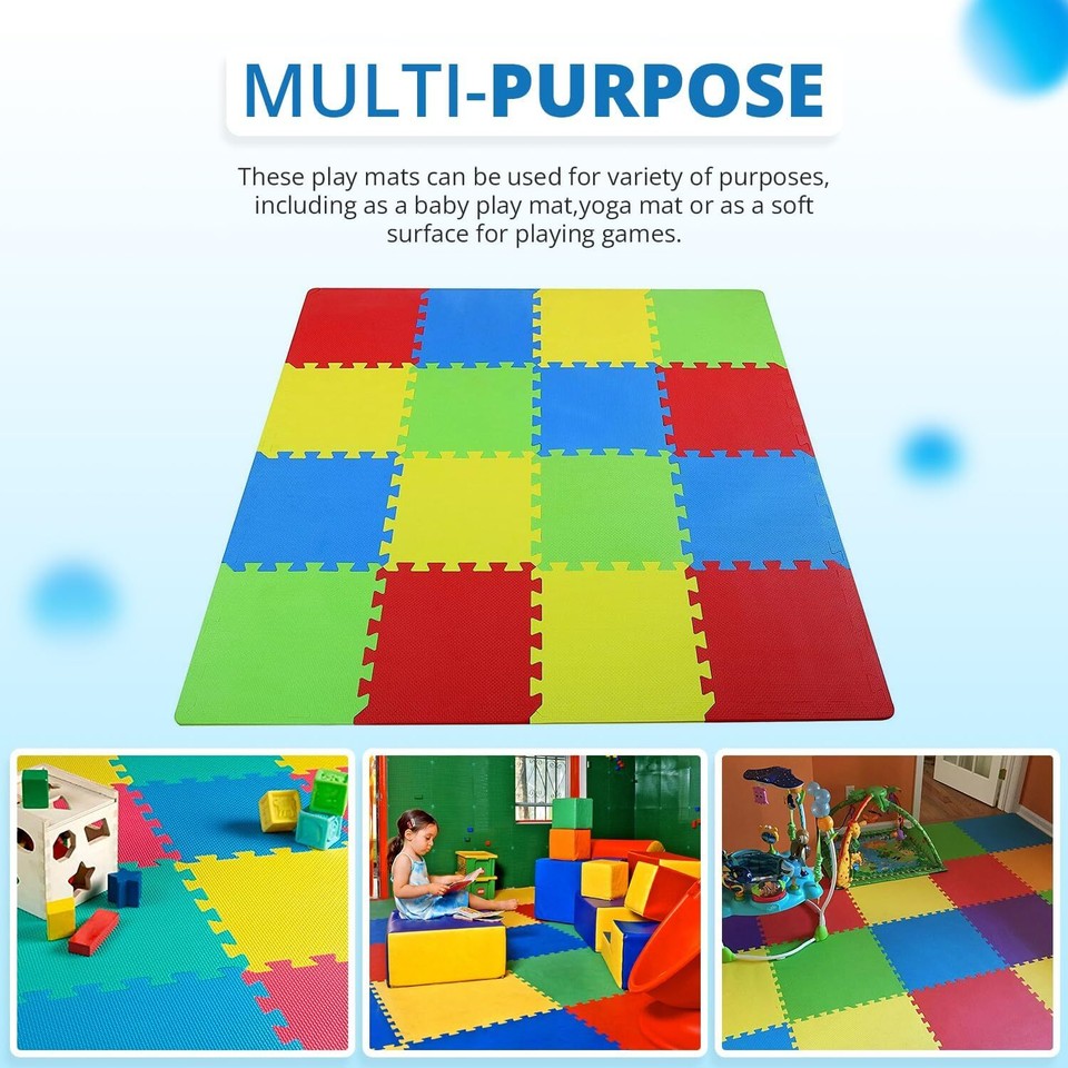 Large Soft Foam EVA Kids Floor Mat Jigsaw Tiles Interlocking Garden ...