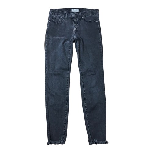 Madewell Jeans 9" hoher Bund Skinny roher ausgefranster Saum Damen Etikett 26 x 27,5 Schrittlänge °