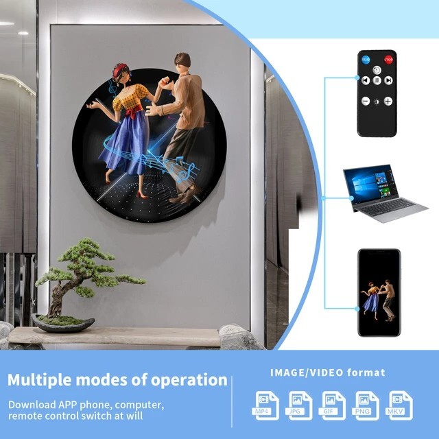 3D Fan Hologram Projector 25-100cm Wifi Remote Control Advertise.