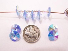 Light Sapphire AB 10mm Vintage Swarovski 6200 Rivoli's Pendants