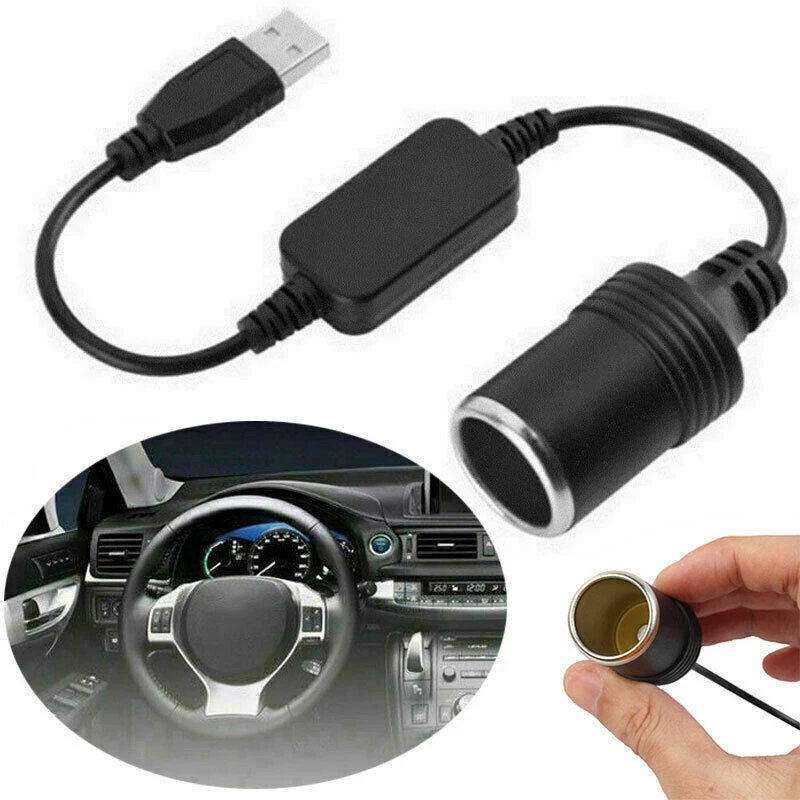 USB To 12V Car Cigarette Lighter Female Socket Converter Adapter Cable Connector - Image 4 of 4