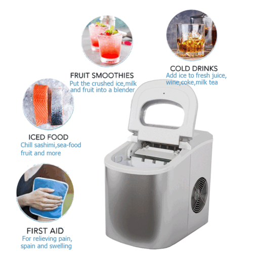 Máquina para hacer hielo portátil de encimera Smad con cuchara y cesta 26 lb en 24H - Imagen 3 de 10