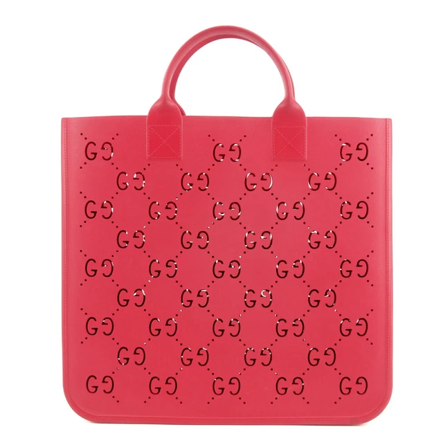 EBAY LIVE Gucci GG Monogram Rubber Pink Tote #5273