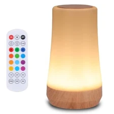 Touch Bedside Table Lamp,13 RGB Colors & 5 Brightness, USB Rechargeable Desk F9