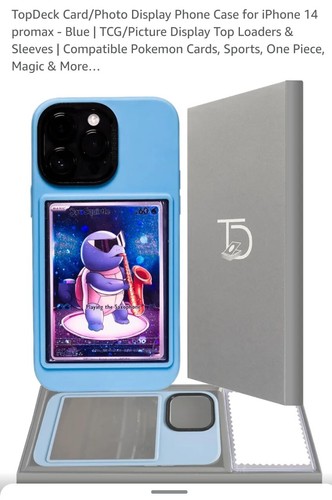 Top Deck Card Photo Display iPhone 14 Pro Max Blue Case New