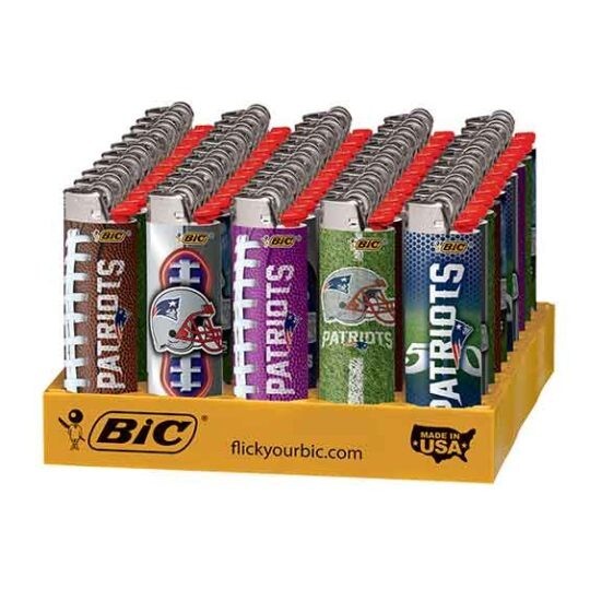 8 NFL Bic Lighters- New England Patriots (Random Assortment) 8 count