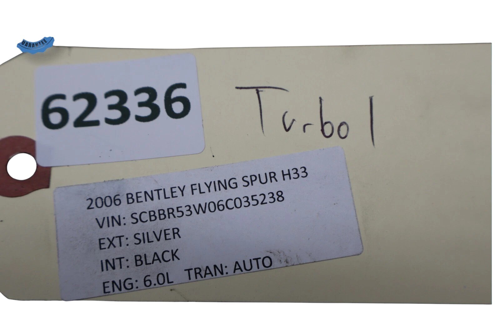 03-08 Bentley Continental Flying Spur 6.0L W12 Right Side Turbo Turbocharger OEM