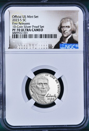 2023 US Mint 5 Coin Silver Proof SET Dime Cent Nickel $1 50c NGC PF70 FR - Picture 5 of 6