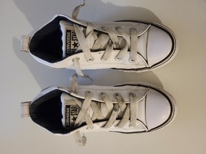 junior white leather converse