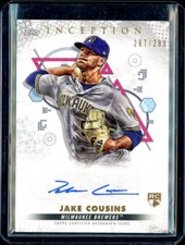 JAKE COUSINS 2022 Topps Inception RC AUTO On card /299 Milwaukee Brewers Rookie