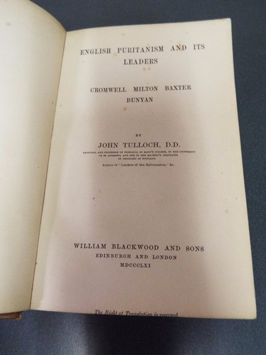 English Puritanism and its Leaders by John Tulloch - 1861 - Picture 3 of 4