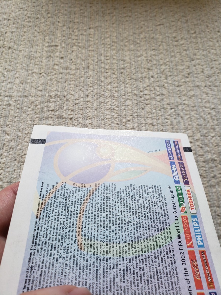 FIFA World Cup 2002 Final (Brazil vs. Germany) Stub Ticket | eBay