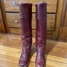 Vintage Frye Black Label Campus Cuff Knee High Boots Women s 6B Made IN USA