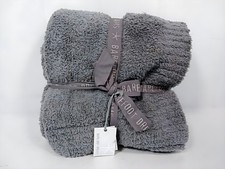 Barefoot Dreams CozyChic Throw Blanket Graphite/White