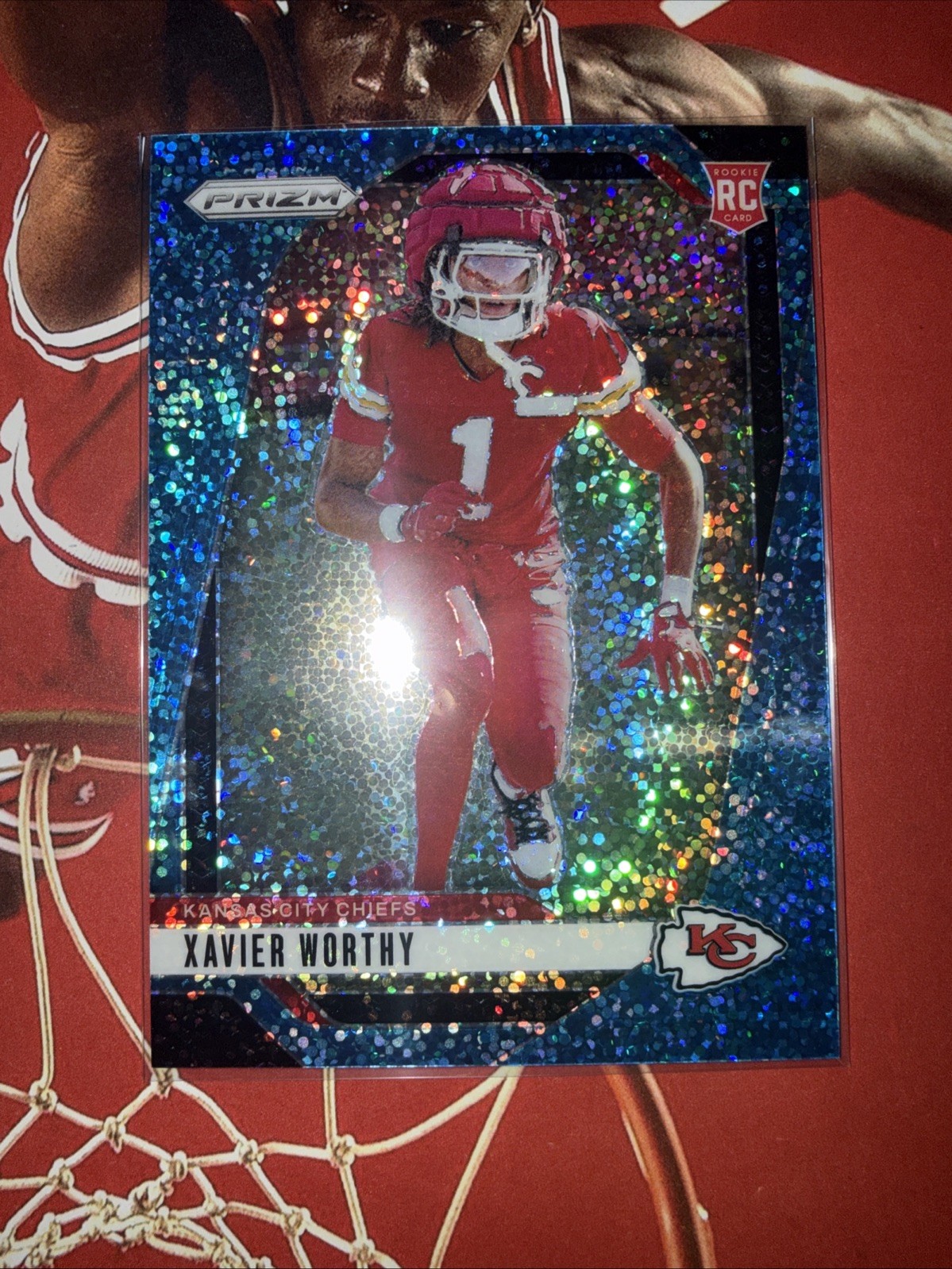 2024 Panini Prizm - Rookies Xavier Worthy #399 Blue Sparkle Prizm /96 (RC)